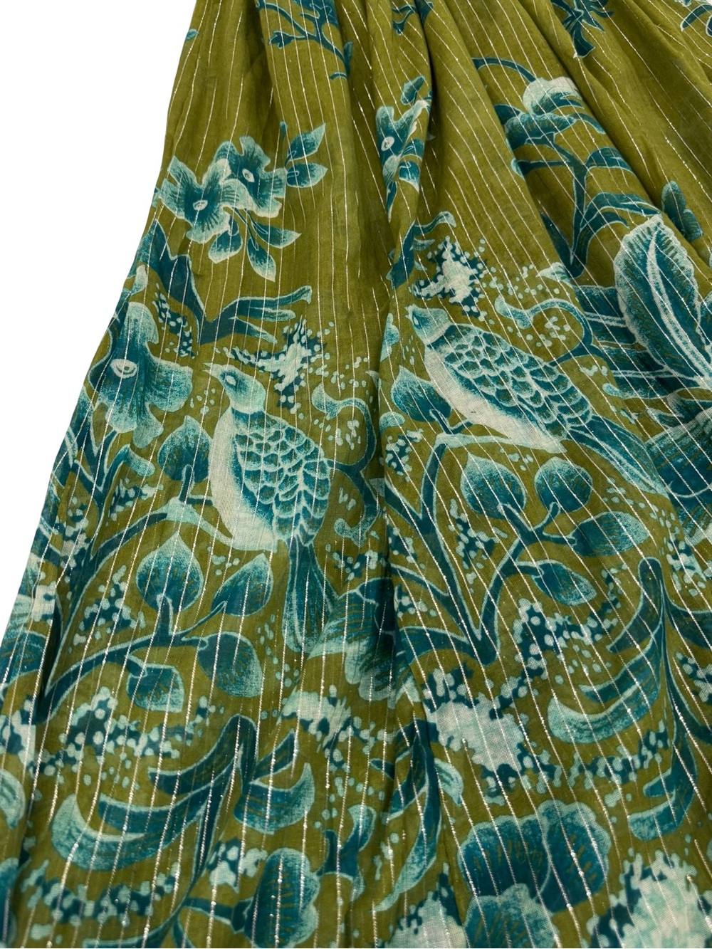 Anthropologie Green Floral Halter Maxi Dress - Picture 6 of 16